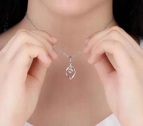 NASZYJNIK SREBRNY ŁAŃCUSZEK DAMSKI Z ZAWIESZKĄ SREBRO PRÓBA 925 ORYGINALNY na Arena.pl