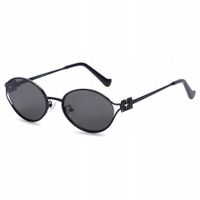 Damskie OKULARY PRZECIWSŁONECZNE OWALNE CZARNE Filtr UV400 + Etui