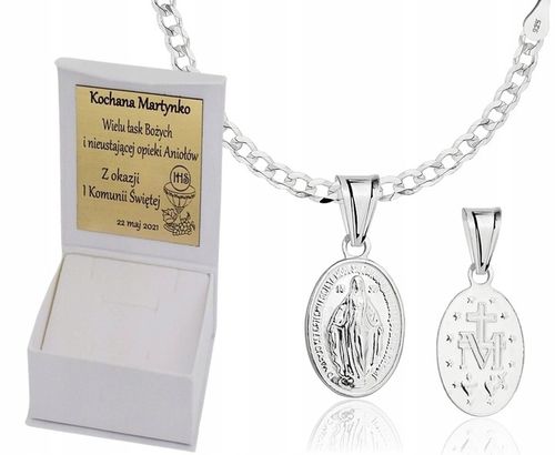 ŁAŃCUSZEK SREBRNY + MEDALIK / KOMUNIA na Arena.pl