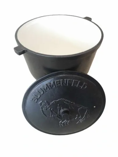 EMALIOWANY KOCIOŁEK 4L - gar garnek myśliwski żeliwny węgierski prażonki zdjęcie 9