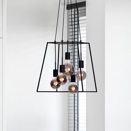 Loftowa LAMPA wisząca ALMODOVI PND-11532-5-BL Italux metalowa OPRAWA zwis klatka czarna zdjęcie 1