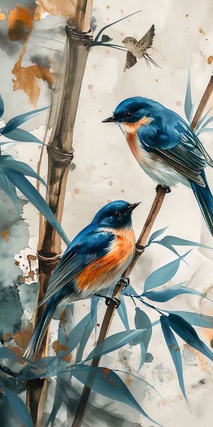 Plakat 50x100cm Trzy Ptaki zdjęcie 1