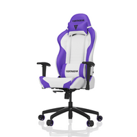 Fotel do gier S-line z regulacją ekoskóra biała fioletowa