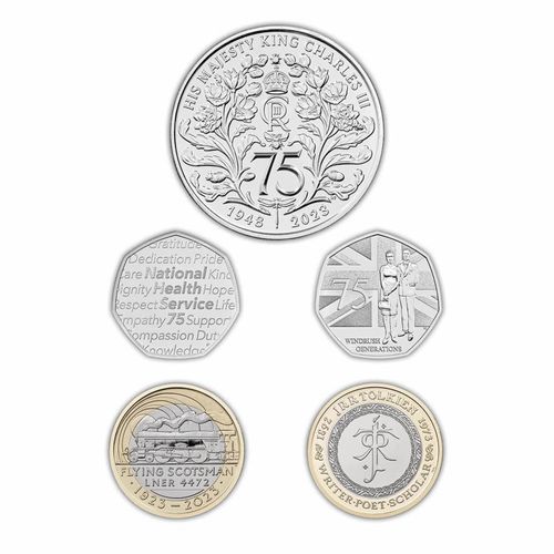 Zestaw 5 monet Wielka Brytania Miedzionikiel 2023 Commemorative Coin na Arena.pl