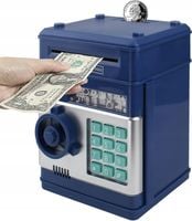 2X Sejf Skarbonka Bankomat Wpłatomat na Banknoty Monety + Hasło Światło Dźw
