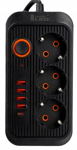 Przedłużacz Listwa Zasilająca Siec 2 M 3 Gniazda 230V + 5X USB Ładowarka na Arena.pl