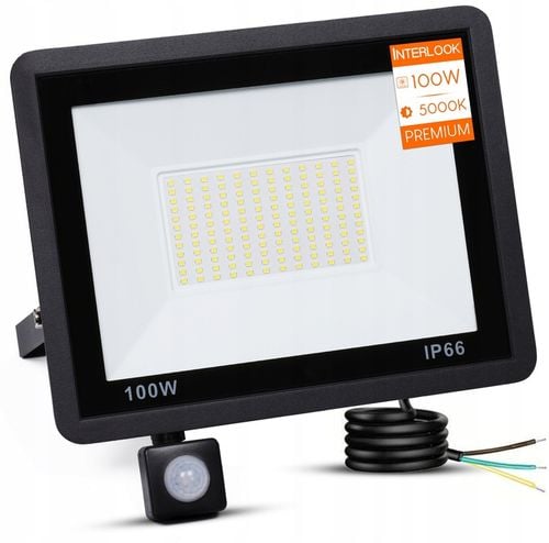 HALOGEN LED 100W LAMPA CZUJNIK RUCHU ZMIERZCHU NAŚWIETLACZ ZEWNĘTRZNY na Arena.pl