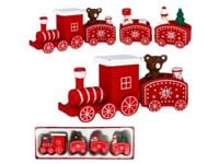 Pociąg drewniany dekoracja boże narodzenie święta lokomotywa