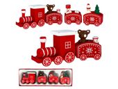 Pociąg drewniany dekoracja boże narodzenie święta lokomotywa