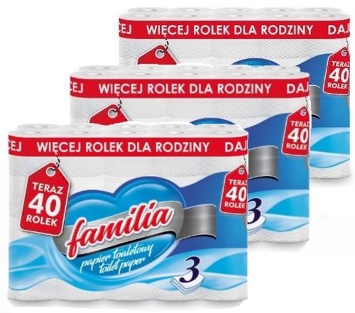 Papier toaletowy Familia 3 warstwy Celuloza 40 ROL na Arena.pl