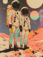 Plakat 50x65cm Astrounauci Kosmonauci