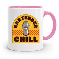 Kubek Różowy Dla Barmana Bartender Chill Prezent Z Nadrukiem Ze Zdjęciem