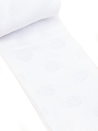 Rajstopy dziewczęce bawełniane żakardowe białe kółeczka 80-86 YOCLUB na Arena.pl