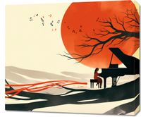 Obraz 70x60cm Pianistka