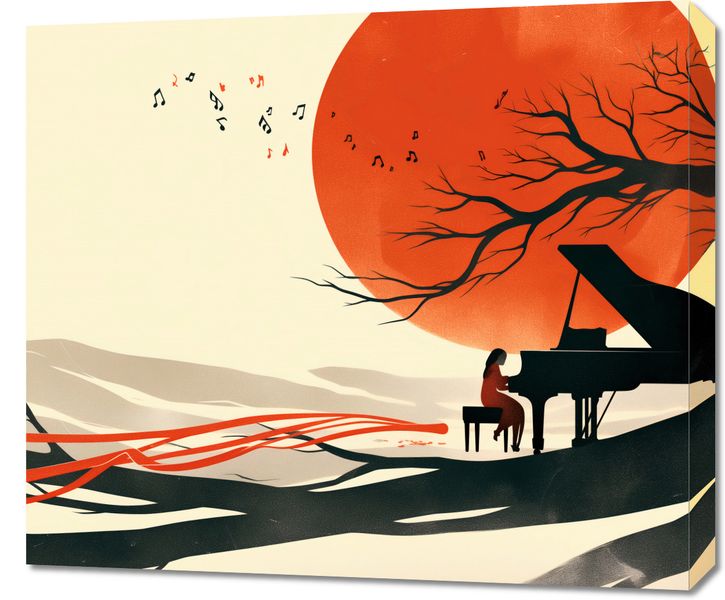 Obraz 70x60cm Pianistka zdjęcie 1