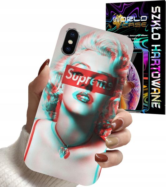 ETUI DO IPHONE XS MAX - Monroe MODNE KOBIECE WZORY + SZKŁO zdjęcie 1