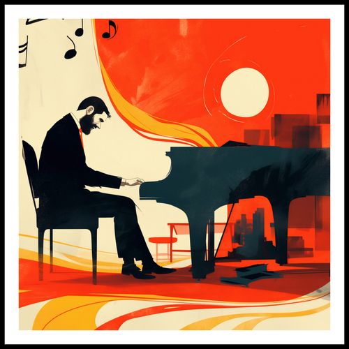 Plakat 100x100cm Pianista na Arena.pl