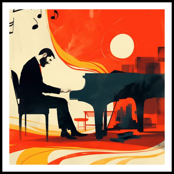 Plakat 100x100cm Pianista zdjęcie 3