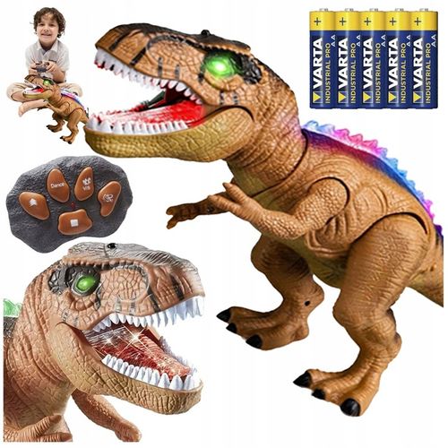 DINOZAUR ROBOT ZDALNIE STEROWANY RC Pilot ŚWIATŁO DŹWIĘK CHODZI +5x Bateria na Arena.pl