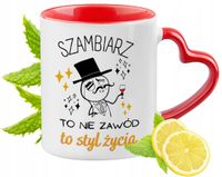Kubek Czerwony Z Uszkiem W Kształcie Serca Dla Szambiarza Na Prezent