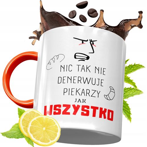 Kubek Pomarańczowy Dla Piekarza Prezent Z Nadrukiem Ze Zdjęciem na Arena.pl