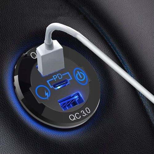 GNIAZDO ŁADOWARKA SAMOCHÓD QC3.0 3xUSB 12V-24V na Arena.pl