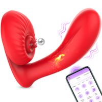 Silicone Vibrator 10 Vibration Modes, Licking, Heating + App Control