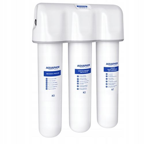 Kuchenny filtr wody pitnej pod zlew Aquaphor Kryształ A czarny kran na Arena.pl