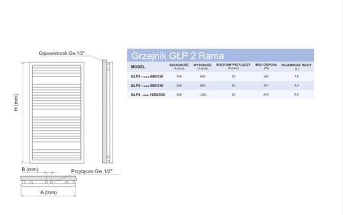 Grzejnik łazienkowy PRO-TERM 980x530 GRAFIT na Arena.pl