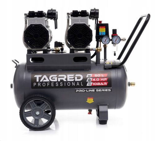 PROFESJONALNY KOMPRESOR BEZOLEJOWY 10 BAR 50L 4 TŁOKI CICHY MOCNY na Arena.pl