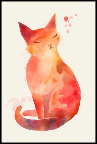 Plakat 61x91,5cm Akwarelowy Kot na Arena.pl