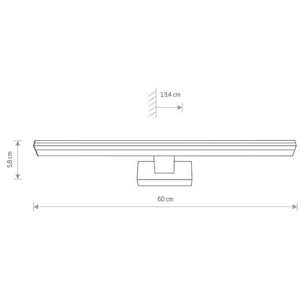 Srebrna galeryjka nad lustro Picasso 8131 kinkiet LED 12W 4000K zdjęcie 5