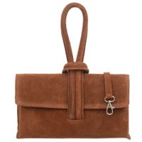 VERA PELLE torebka damska zamszowa listonoszka z paskiem V678 brązowa