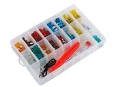 CARMOTION Bezpieczniki MINI + UNI + próbnik + chwytak - zestaw 150 elementów