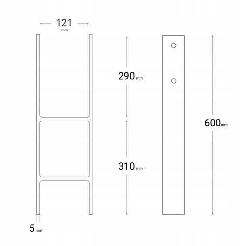 PODSTAWA SŁUPA KOTWA H 120 x 600 mm WSPORNIK DO WMUROWANIA, MOCNA na Arena.pl