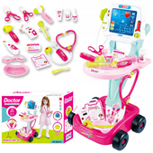 LT120 ZESTAW DOKTORA LEKARZA WÓZEK DLA DZIECI RÓŻ