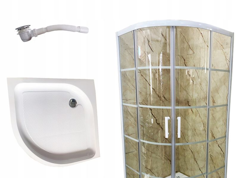 Kabina prysznicowa biała LOFT w duże szprosy 90x90 zdjęcie 1