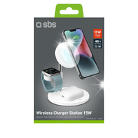 Ładowarka bezprzewodowa SBS 3-in-1 15W Biały TEWIRMAG3IN1