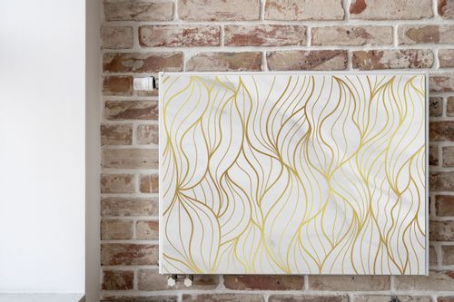 Mata MAGNETYCZNA Kaloryfera Abstrakcyjne Liście Marmur Line-art 120cm x 60cm na Arena.pl