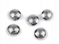 Metalowe guziki nawlekane kształt okrągły fi 20 mm srebrne 5 szt.
