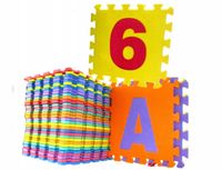 MEGA DUŻE PUZZLE PIANKOWE MATA ALFABET CYFRY 36szt