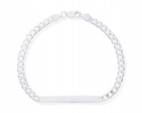 Bransoletka Srebrna Męska z Blaszką + Grawer pr. 925 dł. 19 cm