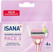 ISANA WKŁADY DO MASZYNKI DO GOLENIA 3OSTRZOWE DLA KOBIET 4 SZT