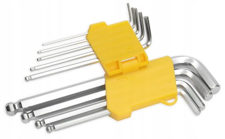 KLUCZE IMBUSOWE HEX DŁUGIE IMBUS 1,5-10 ZESTAW 9szt Z KULKĄ SZEŚCIOKĄTNE zdjęcie 4