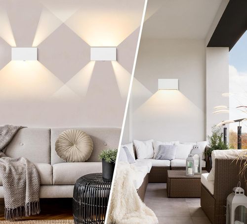 Lampa zewnętrzna LED CELAVY 2 szt. z czujnikiem ruchu IP65 ścienna biała na Arena.pl