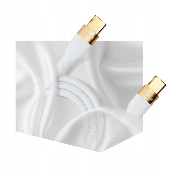 3MK HyperSilicone Cable USB-C/USB-C kabel 2m 100W Biały/White zdjęcie 16