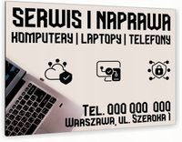 nadruk UV TABLICZKA reklamowa nierdzewna 40x30 SERWIS naprawa LAPTOPÓW