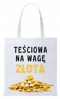 Dla Teściowej Mamy Prezent Torba Eco Biała Shopper Z Nadrukiem Ze Zdjęciem