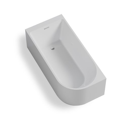 Wanna wolnostojąca przyścienna NAROŻNA PULA LEWA 160 x 75 cm biała system przelewowy na Arena.pl