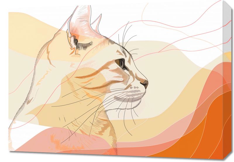 Obraz 70x50cm Delikatny Profil Kota zdjęcie 1